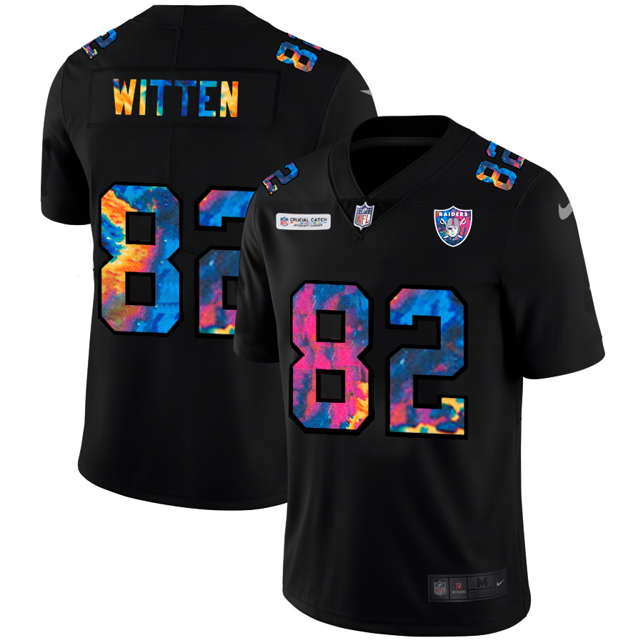 NFL Las Vegas Raiders #82 Jason Witten Men Nike MultiColor Black 2020  Crucial Catch Vapor Untouchable Limited Jersey->carolina panthers->NFL Jersey
